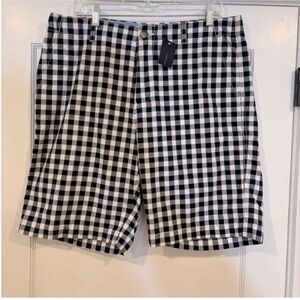 Tommy Hilfiger NEW Gingham Shorts Mens Large blue white pockets 34” waist preppy